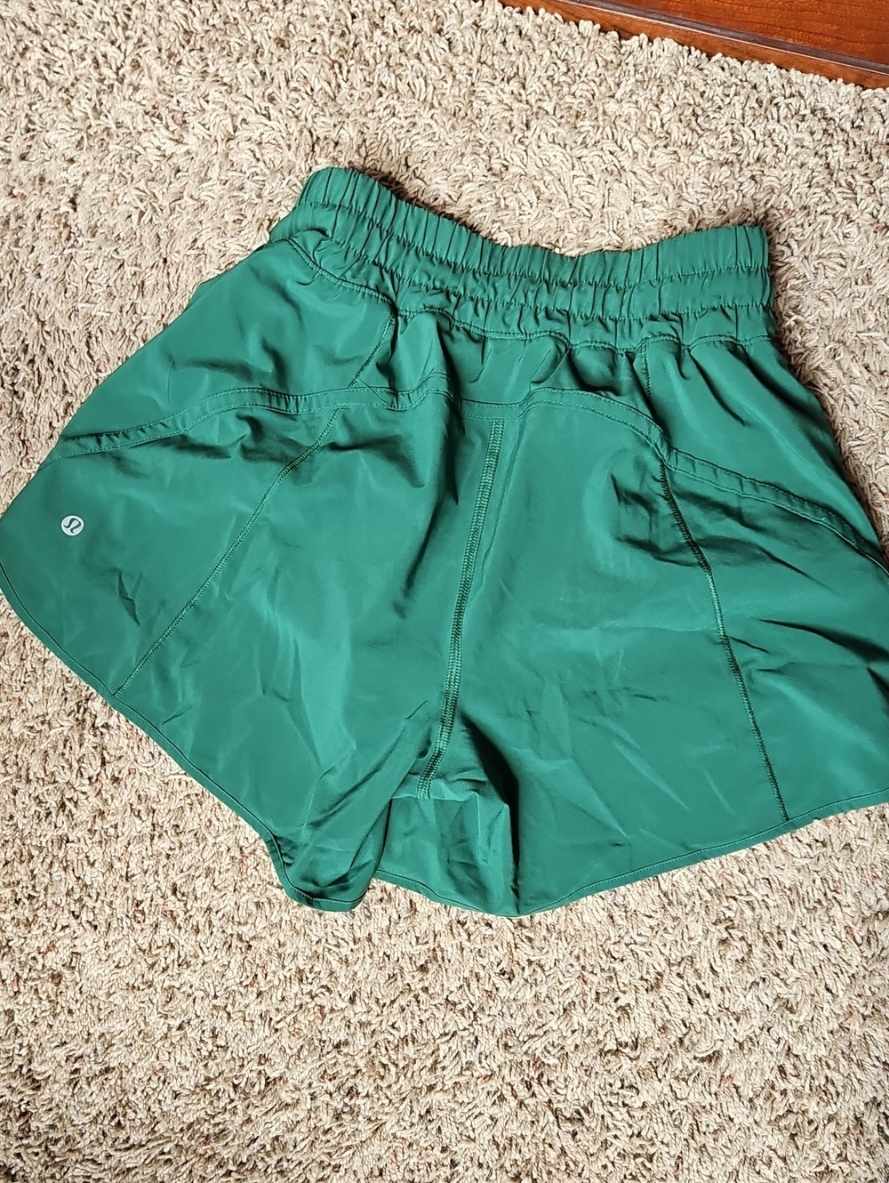 lululemon athletica Deep Green Athletic Shorts with Elastic Waist